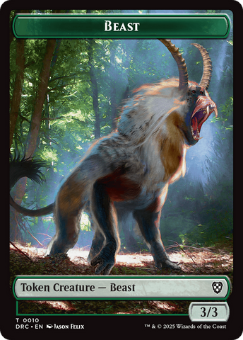 Bestia (0010) // Ficha de Servo de Doble Cara [Aetherdrift Tokens]
