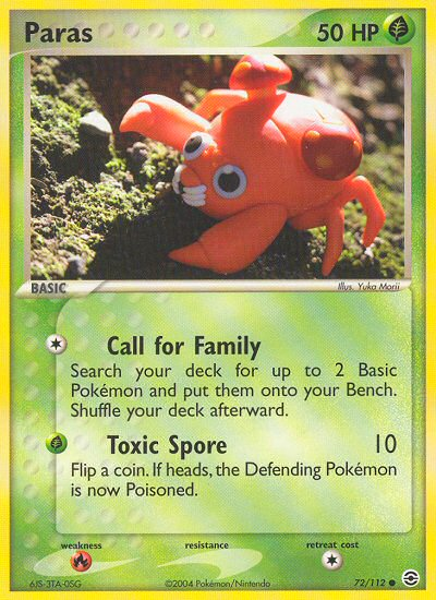 Paras (72/112) [EX : Rouge Feu & Vert Feuille]