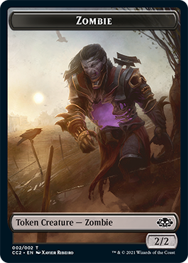 Serpent // Zombie Jeton recto-verso [Commander Collection: Black Tokens]