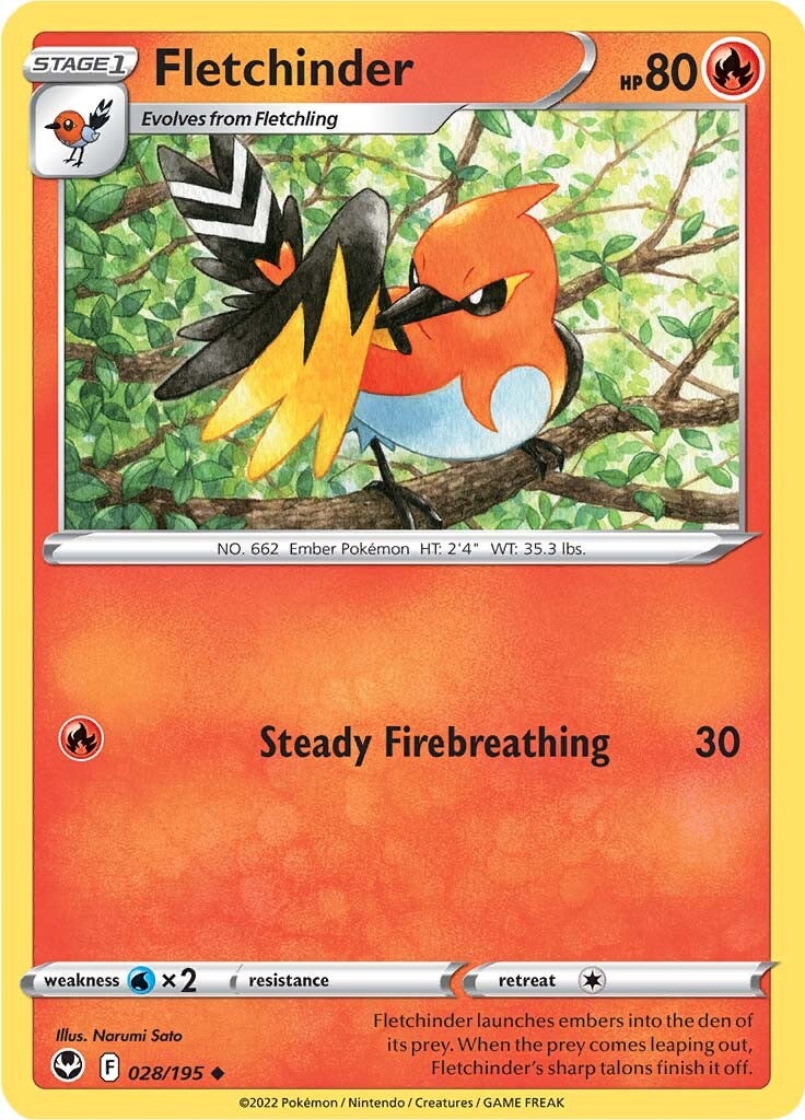 Fletchinder (028/195) [Espada y Escudo: Tempestad Plateada]