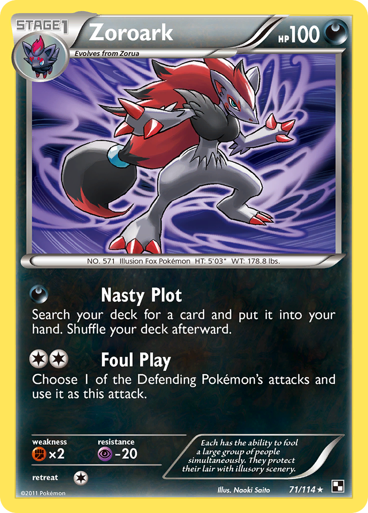 Zoroark (71/114) (Exclusivité Deck Thème) [Noir & Blanc : Set de base]