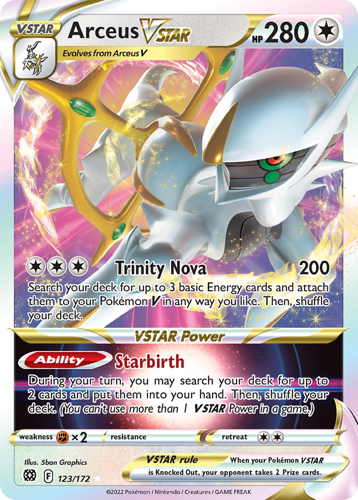 Arceus VSTAR (123/172) (Carta Metálica) [Espada y Escudo: Estrellas Brillantes]