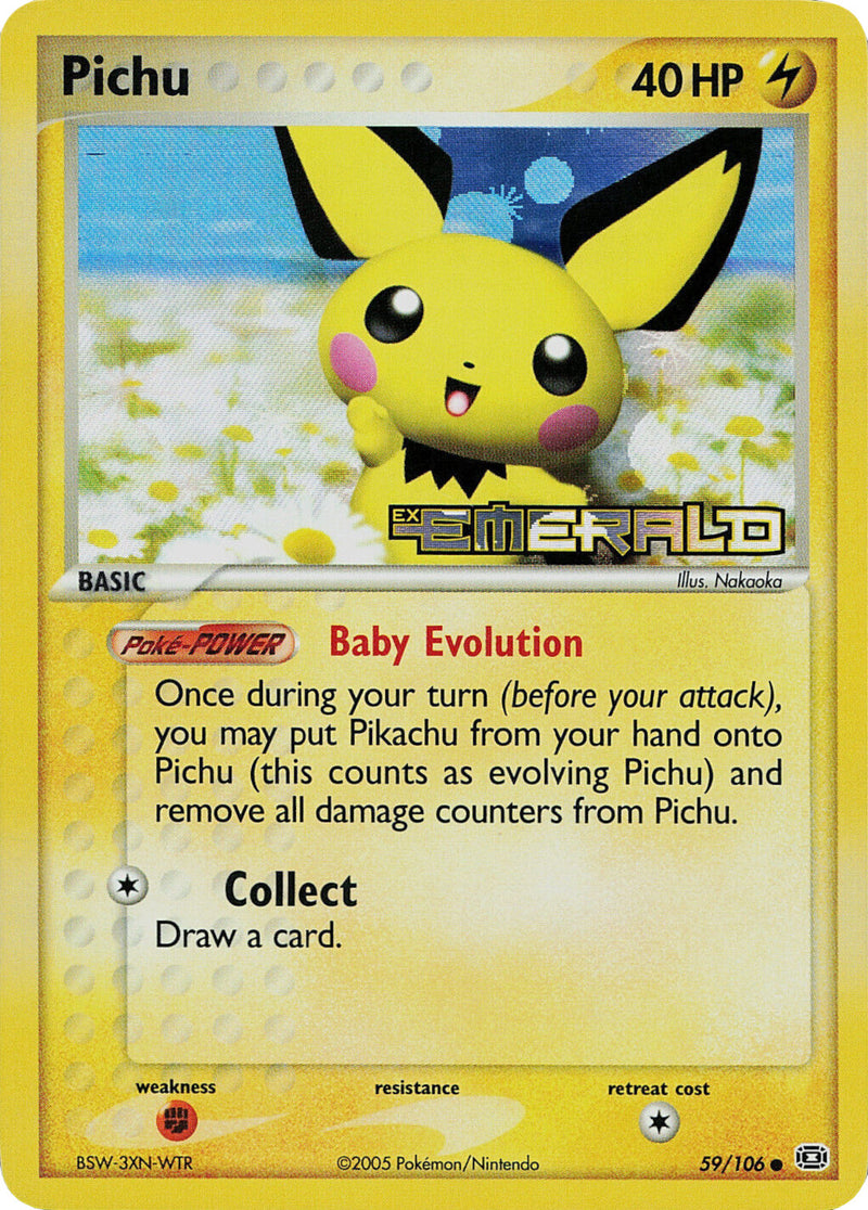 Pichu (59/106) (Estampé) [EX : Émeraude]