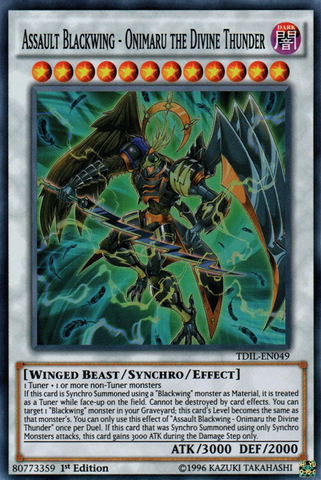 Assault Blackwing - Onimaru the Divine Thunder [TDIL-EN049] Super Rara