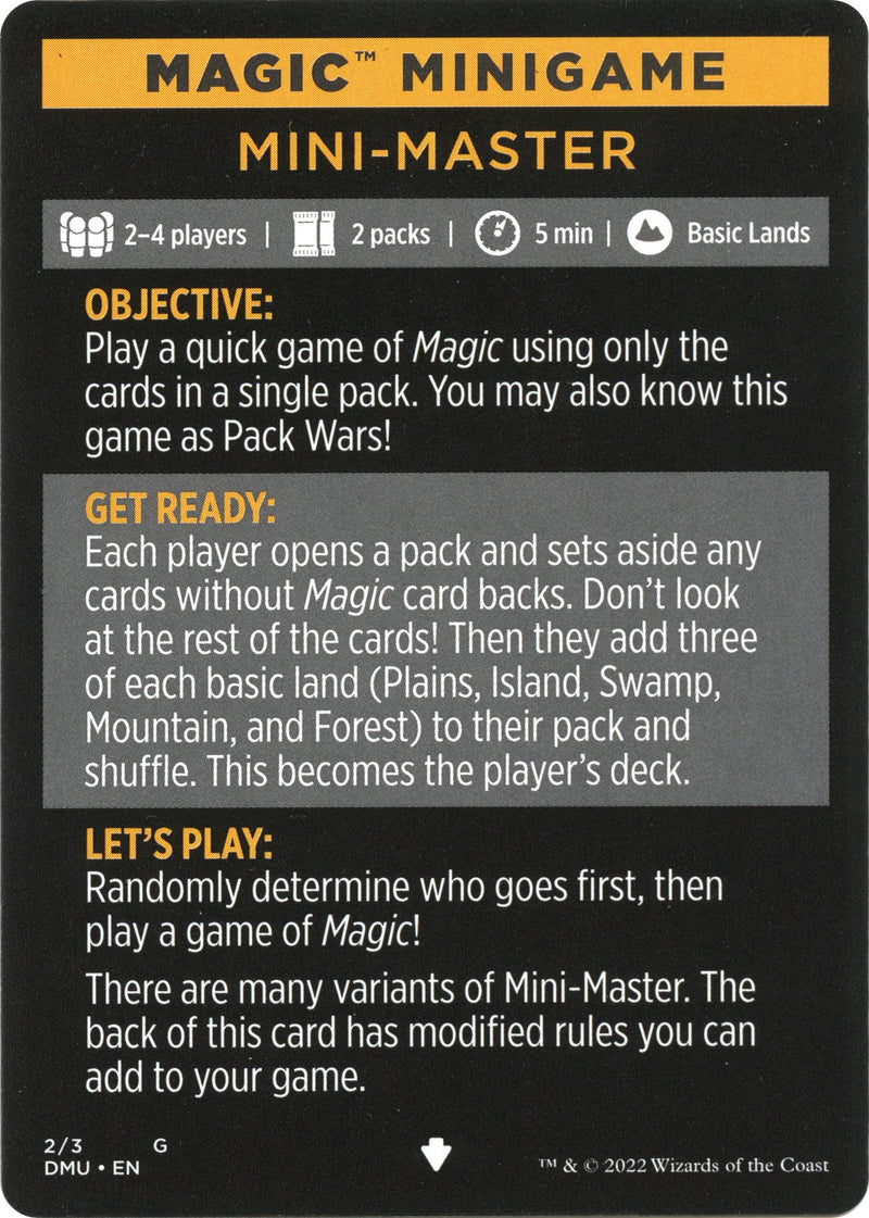 Mini-Maître (Mini-jeu Magic) [Mini-jeu Dominaria Uni]