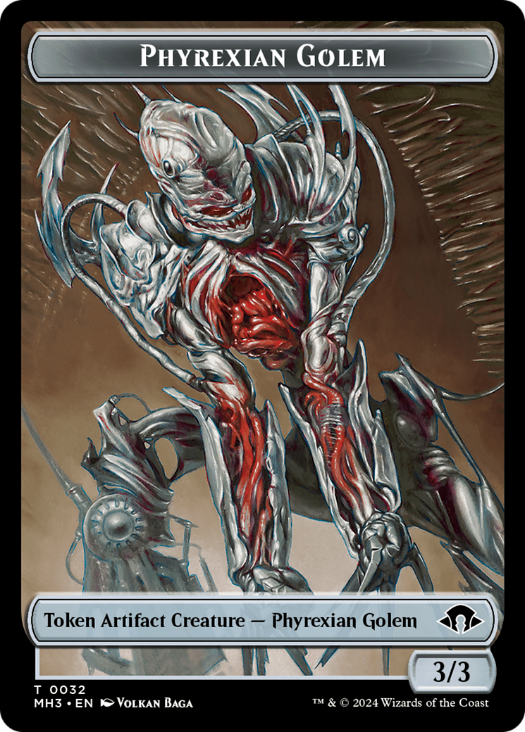 Jeton recto-verso Germe Phyrexian // Golem Phyrexian [Modern Horizons 3 Jetons]