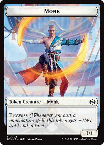 Ficha de doble cara de Monje // Copia [Tarkir: Dragonstorm Tokens]
