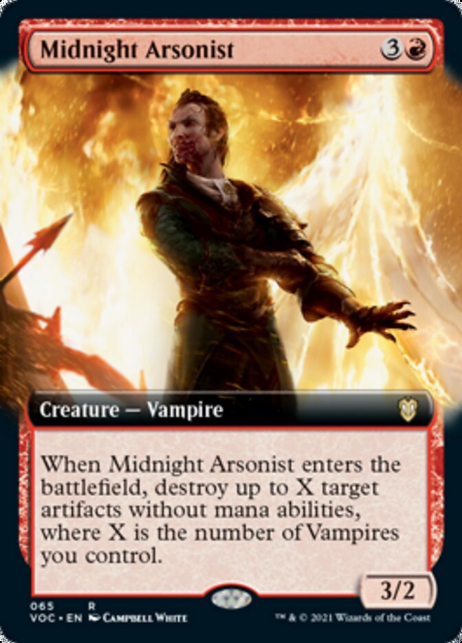 Incendiaria de medianoche (Arte extendido) [Innistrad: Voto Carmesí Commander]