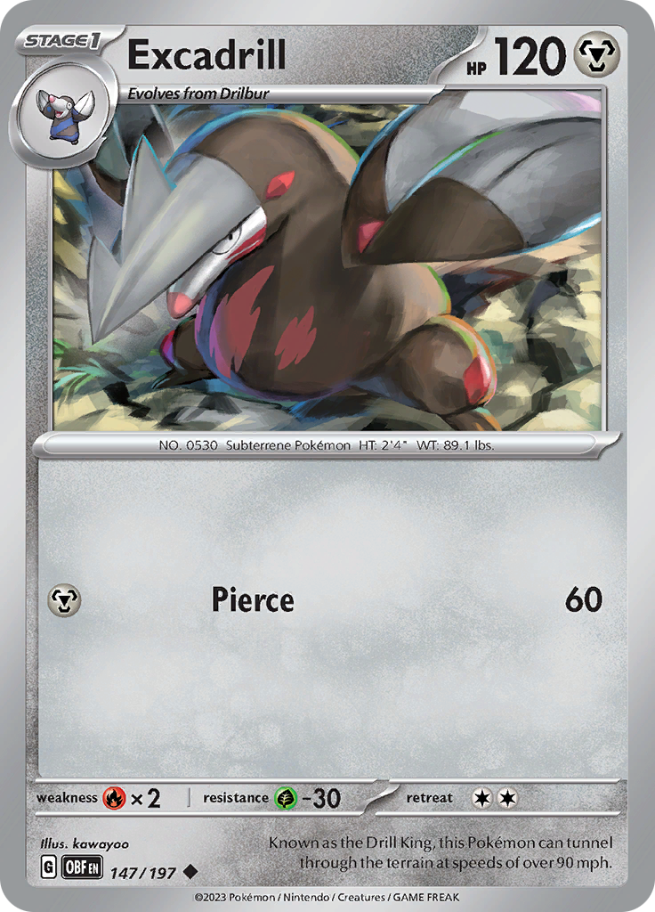 Excadrill (147/197) [Escarlata y Púrpura: Llamas de Obsidiana]