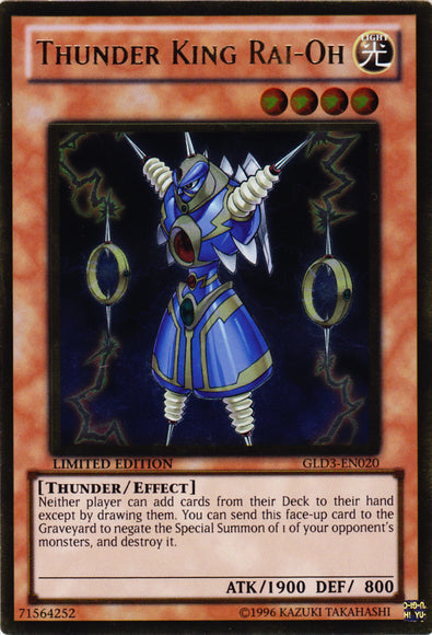 Roi Tonnerre, Rai-Oh [GLD3-EN020] Gold Rare