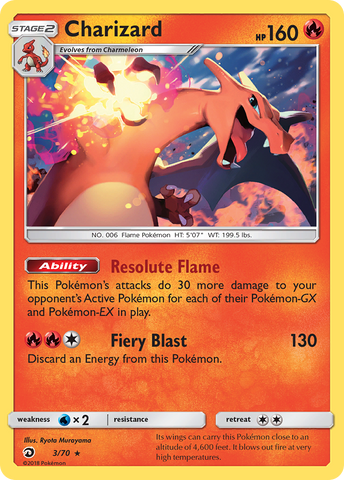 Charizard (3/70) [Sol y Luna: Majestad Dragón]