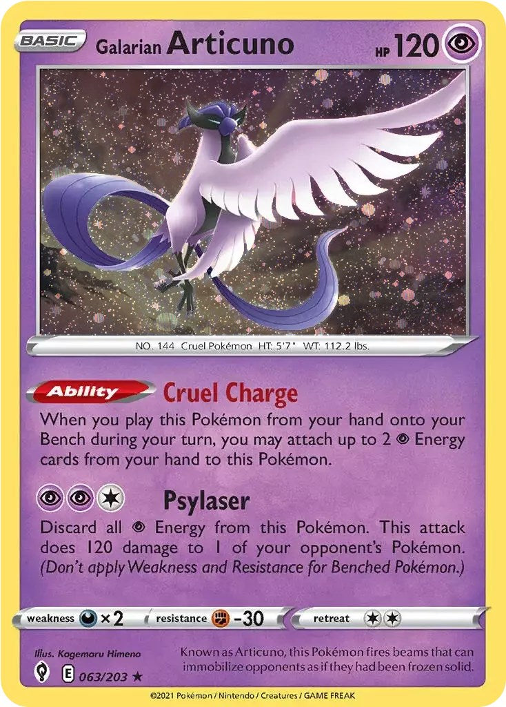 Articuno de Galar (063/203) (Holo Cosmos) [Espada y Escudo: Cielos Evolutivos]