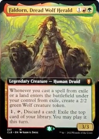 Faldorn, heraldo del lobo aterrador (arte extendido) [Commander Legends: Battle for Baldur's Gate]