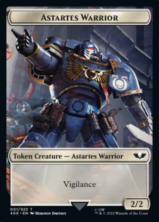 Guerrier Astartes // Robot — Jeton recto-verso (Surge Foil) [Jetons Warhammer 40,000]