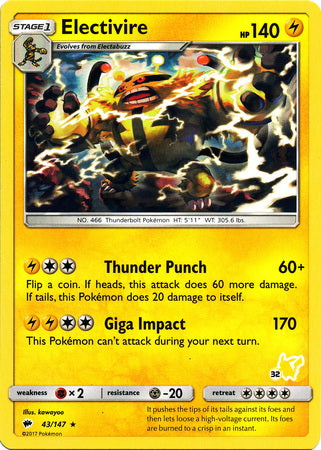 Élekable (43/147) (Tampon Pikachu n° 32) [Académie de Combat 2020]