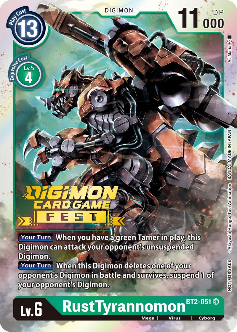 RustTyrannomon [BT2-051] (Digimon Card Game Fest 2022) [Promociones del sobre de lanzamiento especial]