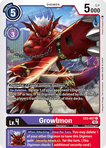 Growlmon [EX3-057] [Rugido Dracónico]