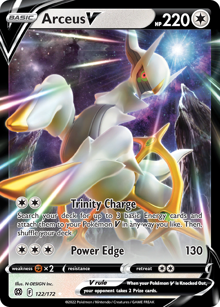 Arceus V (122/172) (Carta Metálica) [Espada y Escudo: Estrellas Brillantes]