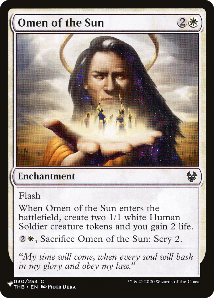 Omen du Soleil [La Liste]