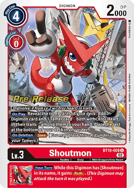 Shoutmon [BT10-008] [Cartas de Prerlanzamiento de Xros Encounter]