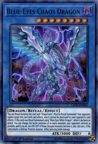 Dragon Chaos aux Yeux Bleus [LED3-FR001] Ultra Rare