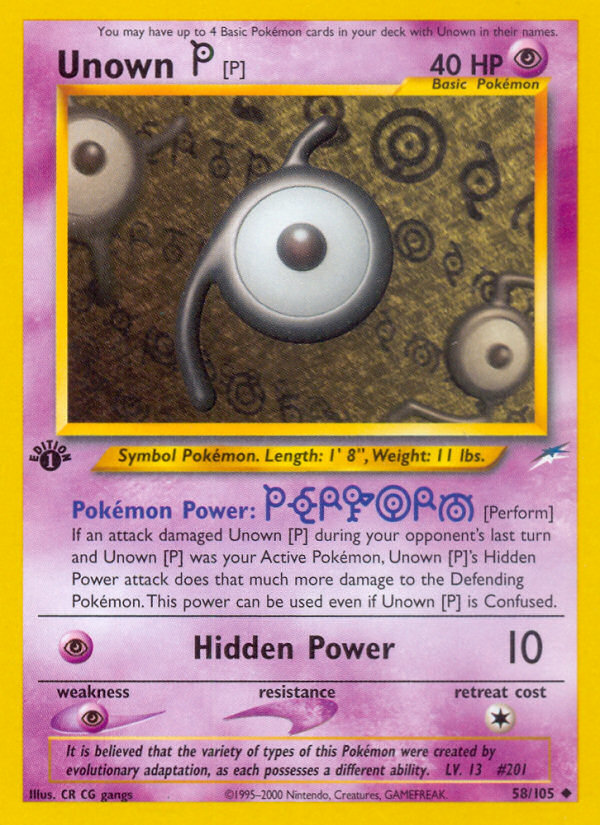 Unown [P] (58/105) [Neo Destiny 1ª edición]