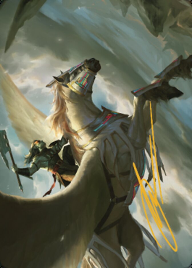 Carte artistique Chevauche-ciel tranchant (Signature dorée) [Série artistique Dominaria uni]