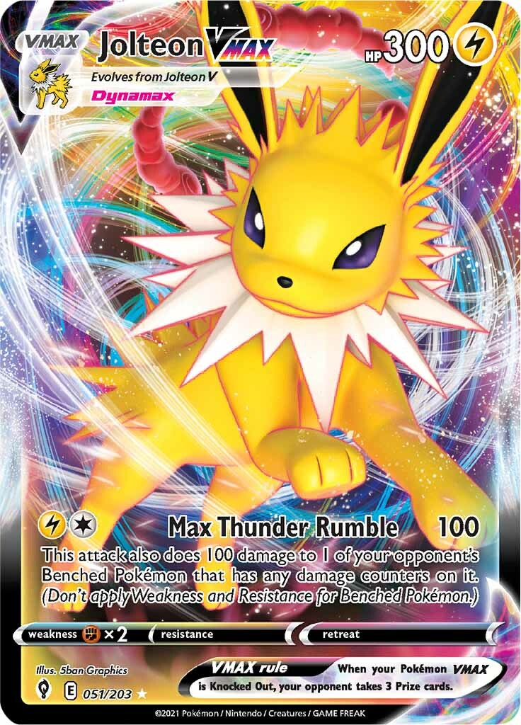 Jolteon VMAX (051/203) [Épée et Bouclier : Ciel Évolutif]