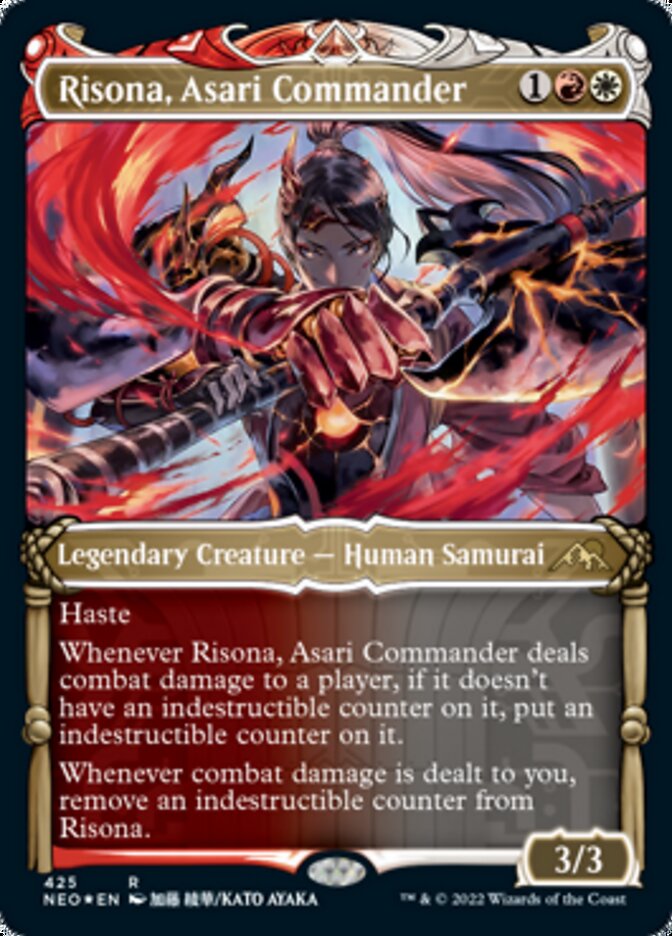 Risona, commandante asari (Présentation) (Foil gravé) [Kamigawa : La Dynastie néon]