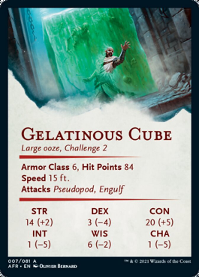 Carte artistique du Cube gélatineux [Donjons & Dragons : Aventures dans les Royaumes oubliés - Série d'illustrations]