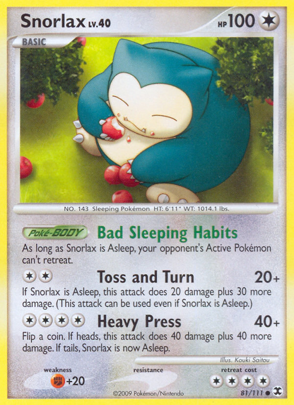Snorlax (81/111) [Platino: Rivalidades nacientes]
