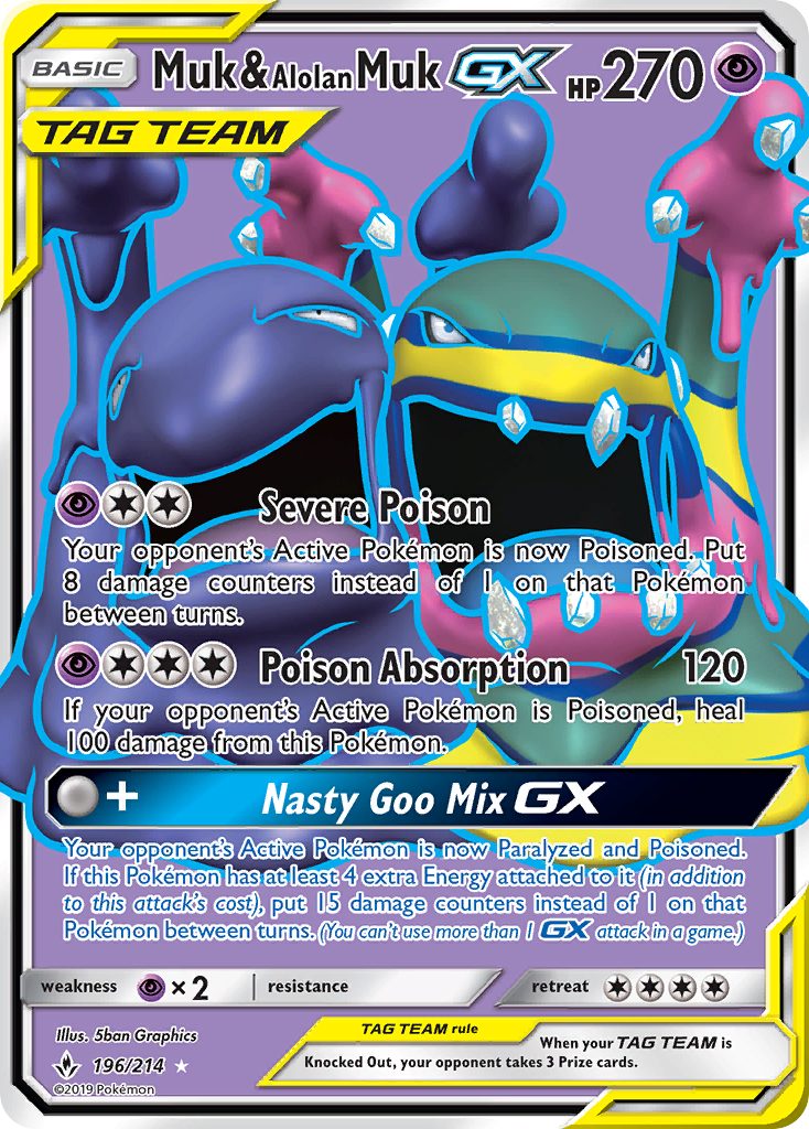 Muk y Muk de Alola GX (196/214) [Sol y Luna: Lazos Indomables]