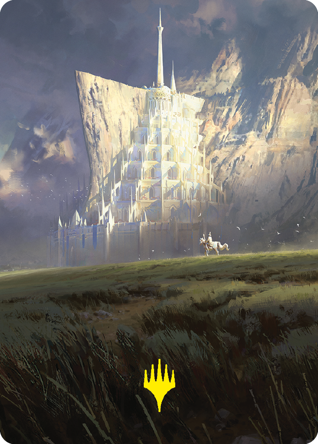 Carte artistique de Minas Tirith (signature estampée or) [Le Seigneur des Anneaux : Contes de la Terre du Milieu - Série d'art]