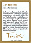 Jan Tomcani Bio [Decks des Championnats du Monde 2001]