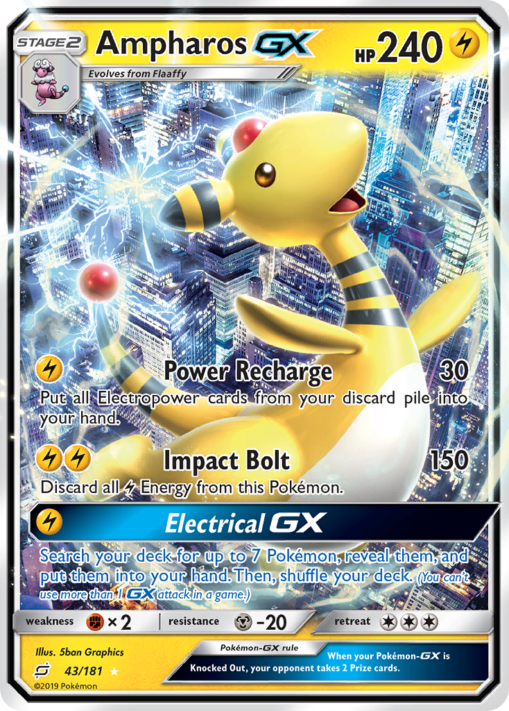 Ampharos GX (43/181) [Soleil et Lune : Alliance Infaillible]