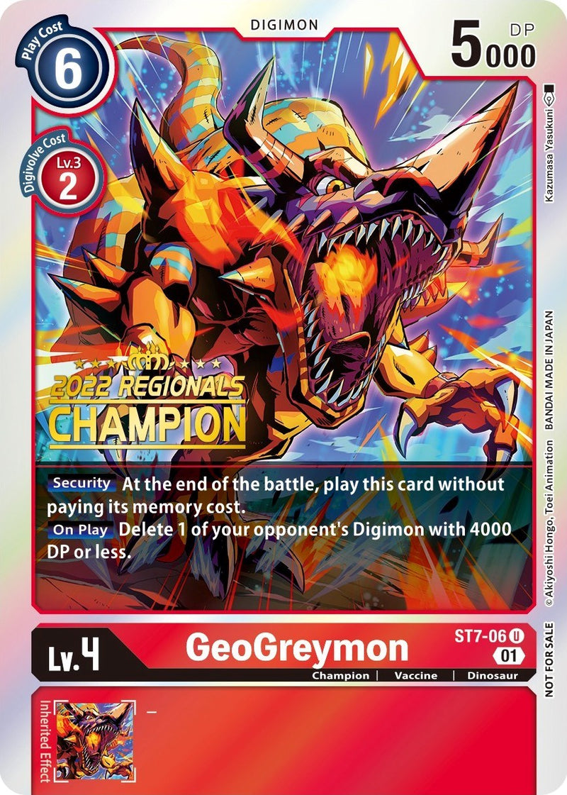 GeoGreymon [ST7-06] (Campeonato Regional Offline 2022) (Campeón Online) [Starter Deck: Gallantmon Promos]