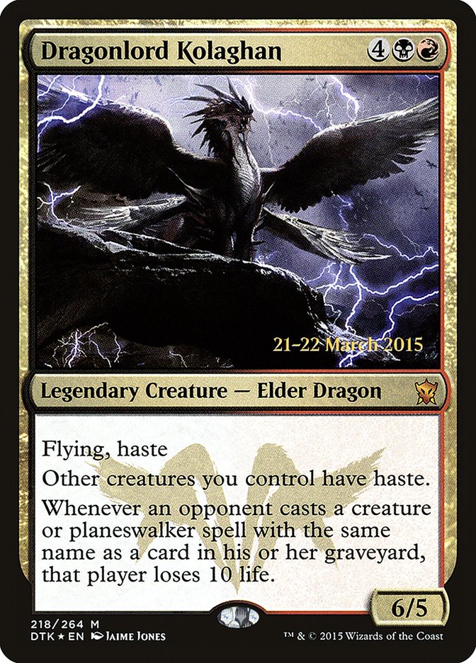 Seigneur-Dragon Kolaghan [Cartes promos d'avant-première Les Dragons de Tarkir]