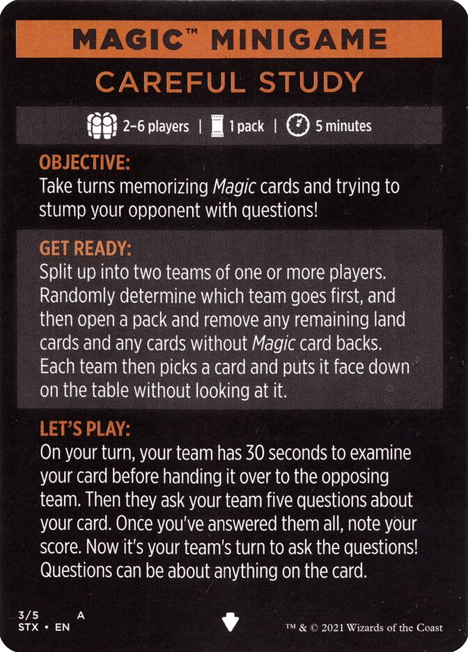 Étude minutieuse (Mini-jeu de magie) [Strixhaven : École des Mages - Mini-jeu]
