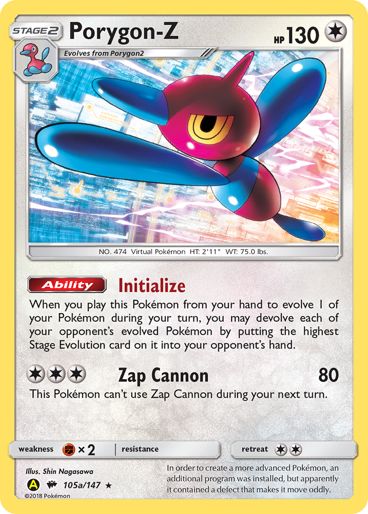 Porygon-Z (105a/147) (Arte Alternativo Promocional) [Sol y Luna: Sombras Ardientes]