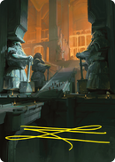 Carte artistique Mines de la Moria (Signature estampée à l'or) [Série d'illustrations Le Seigneur des Anneaux : Histoires de la Terre du Milieu]