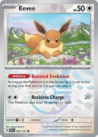 Eevee (074/131) (Patrón de Poké Ball) [Escarlata y Púrpura: Evoluciones Prismáticas]