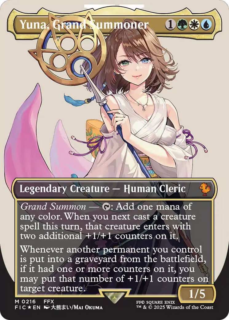 Yuna, grande invocatrice (sans bordure) (Feuille déferlante) [FINAL FANTASY Commander]