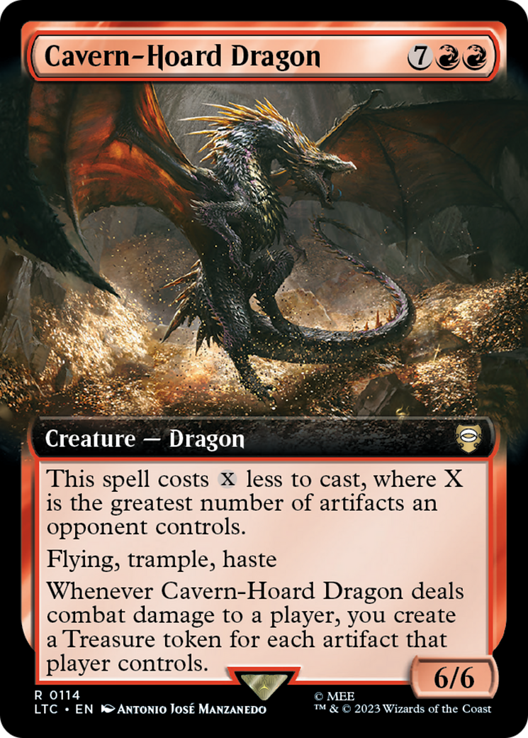 Dragon du trésor de caverne (Extended Art) [Le Seigneur des Anneaux : Contes de la Terre du Milieu Commander]