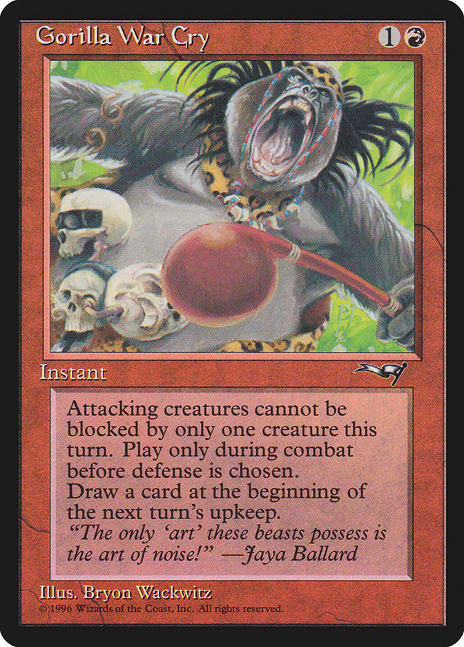 Cri de guerre du gorille (Tambour à cliquetis rouge) [Alliances]