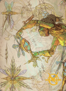 Carte d'art de la statue inspirante (Signature estampée or) [Série d'art de La Guerre des Frères]