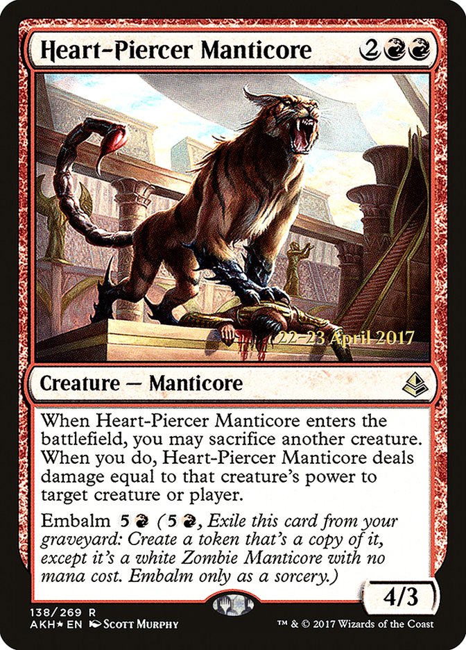 Mantícora Corazón-Traspasador [Cartas promocionales de preestreno de Amonkhet]
