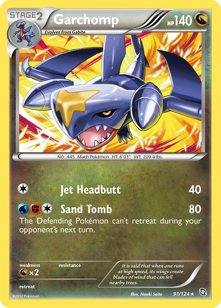 Garchomp (91/124) (Holo givrée craquelée) (Exclusivité Deck à thème) [Noir & Blanc : Dragons Exaltés]