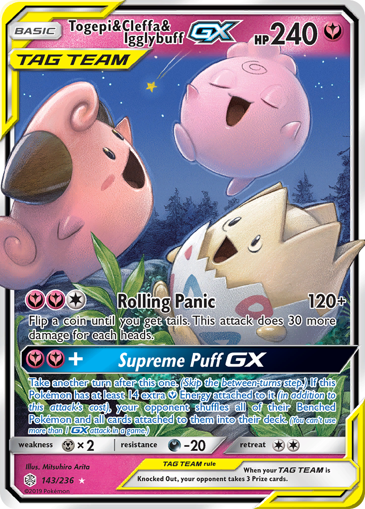 Togepi & Mélo & Toudoudou GX (143/236) [Soleil et Lune : Éclipse Cosmique]