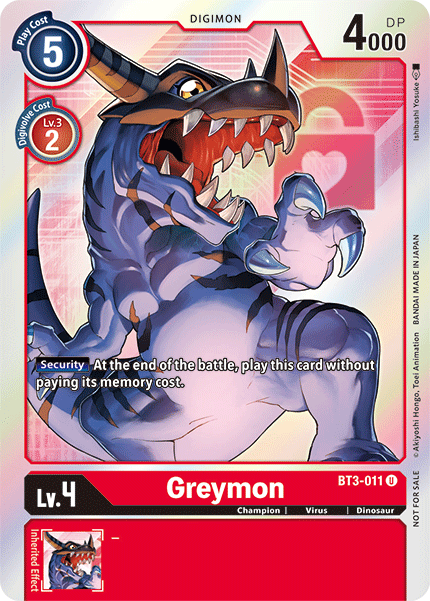 Greymon [BT3-011] (Buy-A-Box Promoción) [Promoción de lanzamiento del Booster especial ver.1.5]