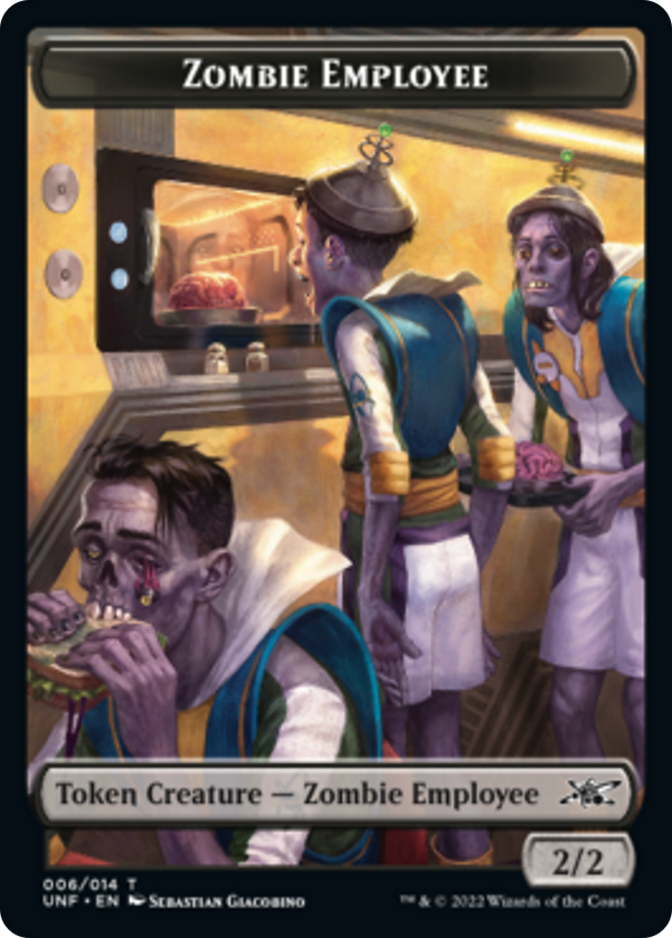 Employé Zombie // Nourriture (010) Jeton double-face [Jetons Unfinity]